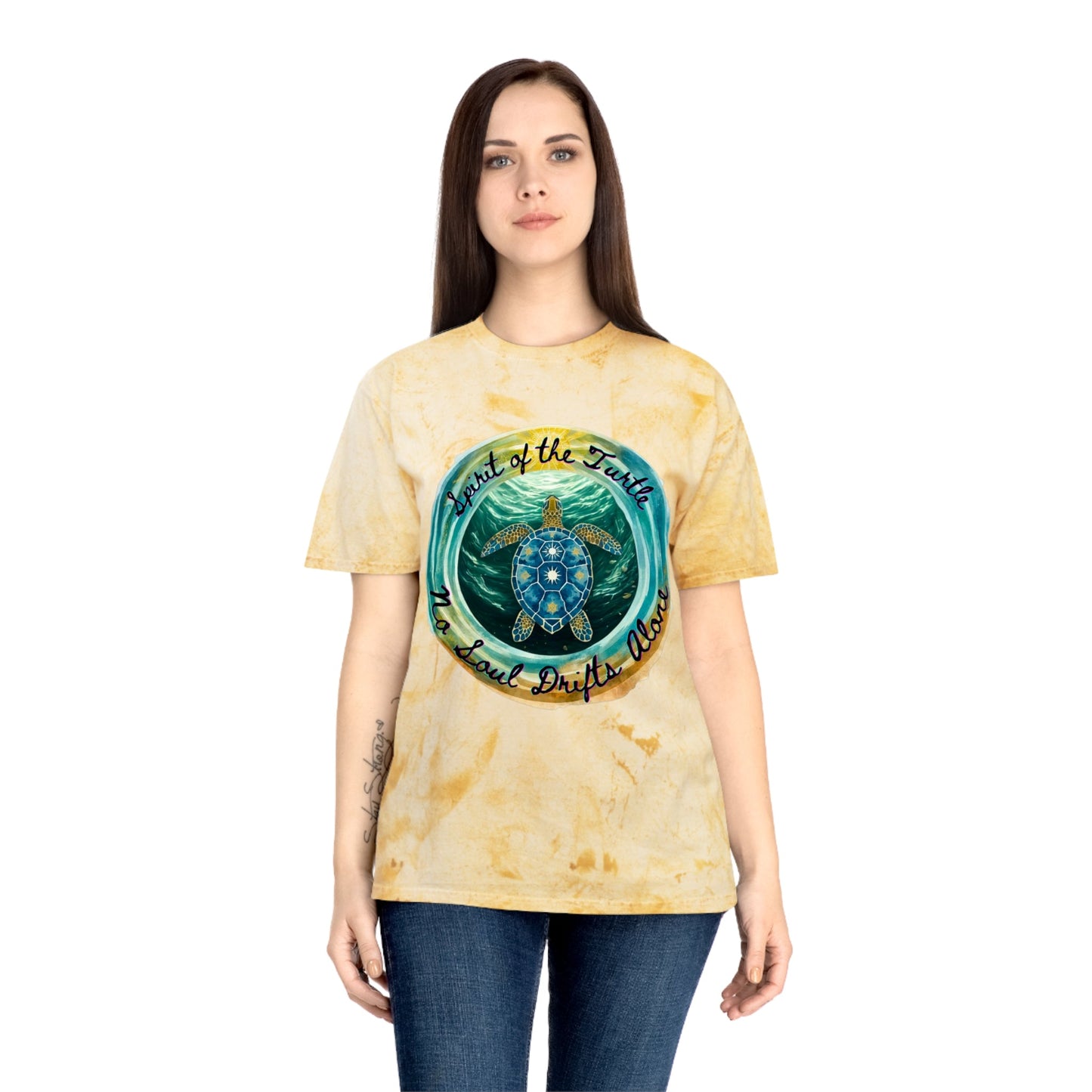 Color Blast T-Shirt - Spirit of the Turtle, No Soul Drifts Alone - Moon Mama Inspired’s Lightwoven