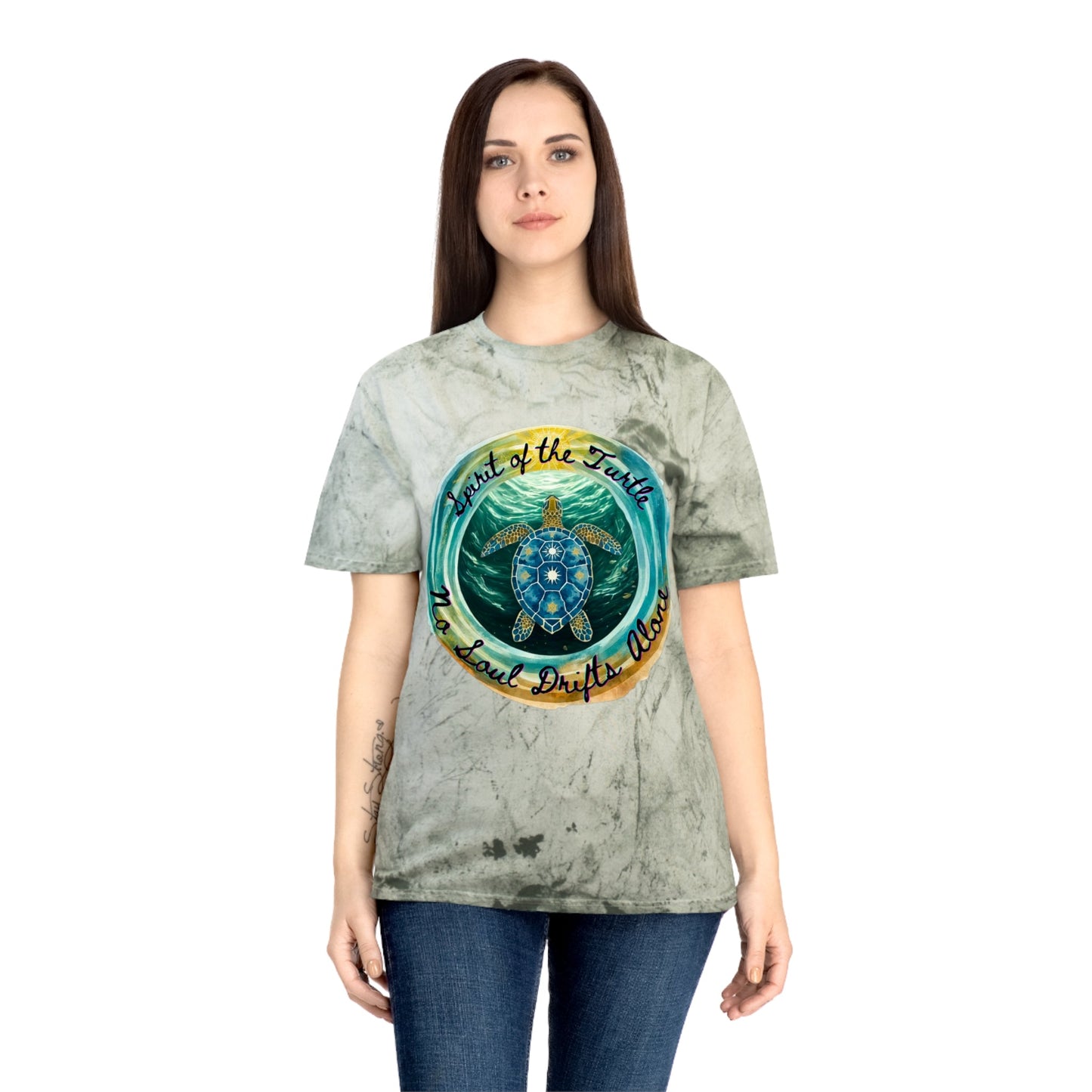 Color Blast T-Shirt - Spirit of the Turtle, No Soul Drifts Alone - Moon Mama Inspired’s Lightwoven