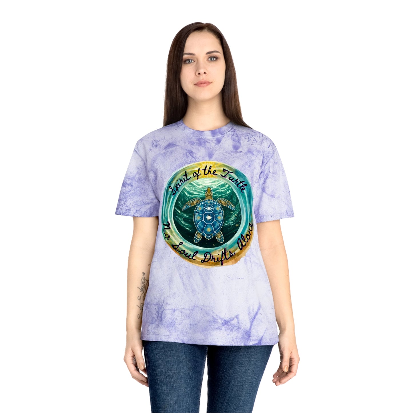 Color Blast T-Shirt - Spirit of the Turtle, No Soul Drifts Alone - Moon Mama Inspired’s Lightwoven