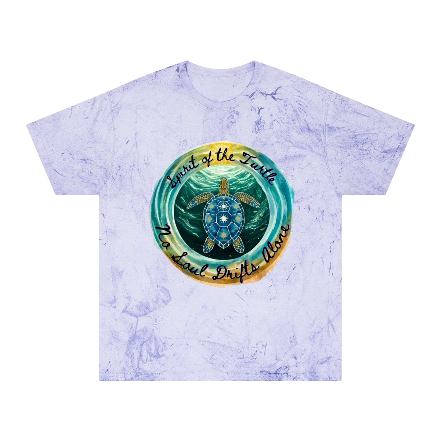 Color Blast T-Shirt - Spirit of the Turtle, No Soul Drifts Alone - Moon Mama Inspired’s Lightwoven