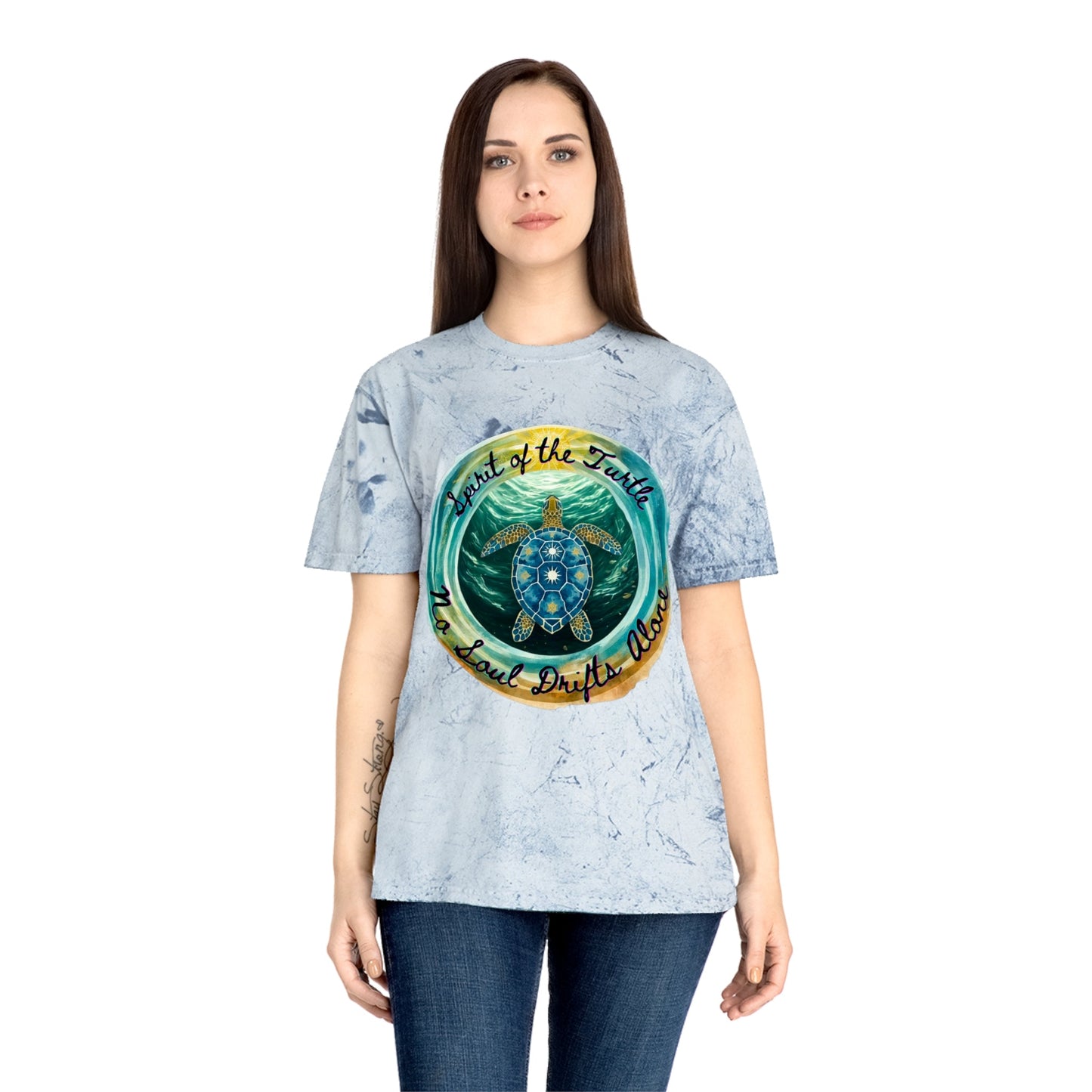 Color Blast T-Shirt - Spirit of the Turtle, No Soul Drifts Alone - Moon Mama Inspired’s Lightwoven