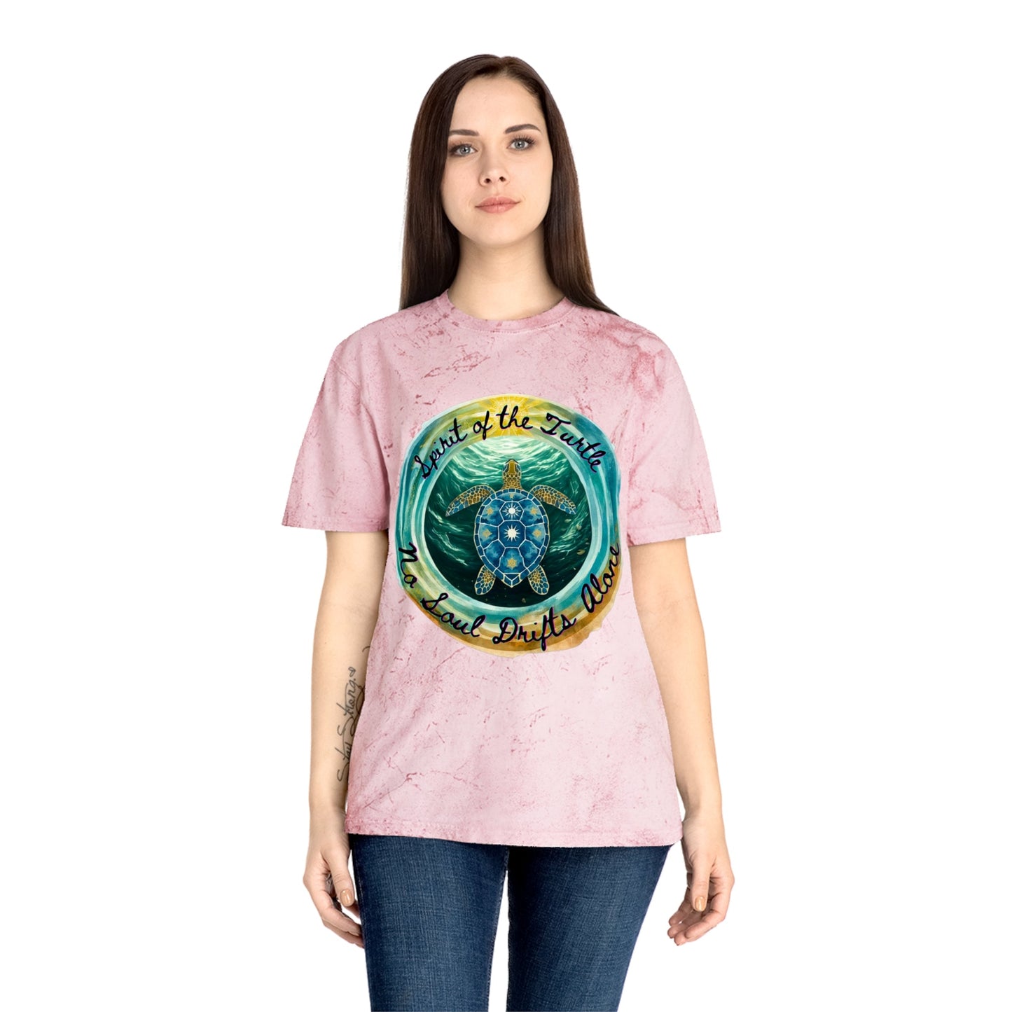 Color Blast T-Shirt - Spirit of the Turtle, No Soul Drifts Alone - Moon Mama Inspired’s Lightwoven