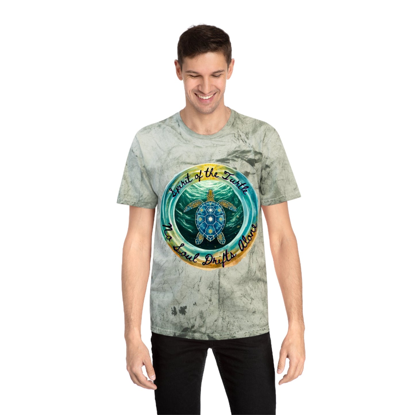 Color Blast T-Shirt - Spirit of the Turtle, No Soul Drifts Alone - Moon Mama Inspired’s Lightwoven