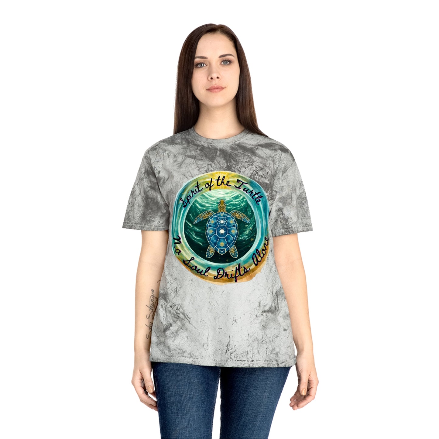 Color Blast T-Shirt - Spirit of the Turtle, No Soul Drifts Alone - Moon Mama Inspired’s Lightwoven