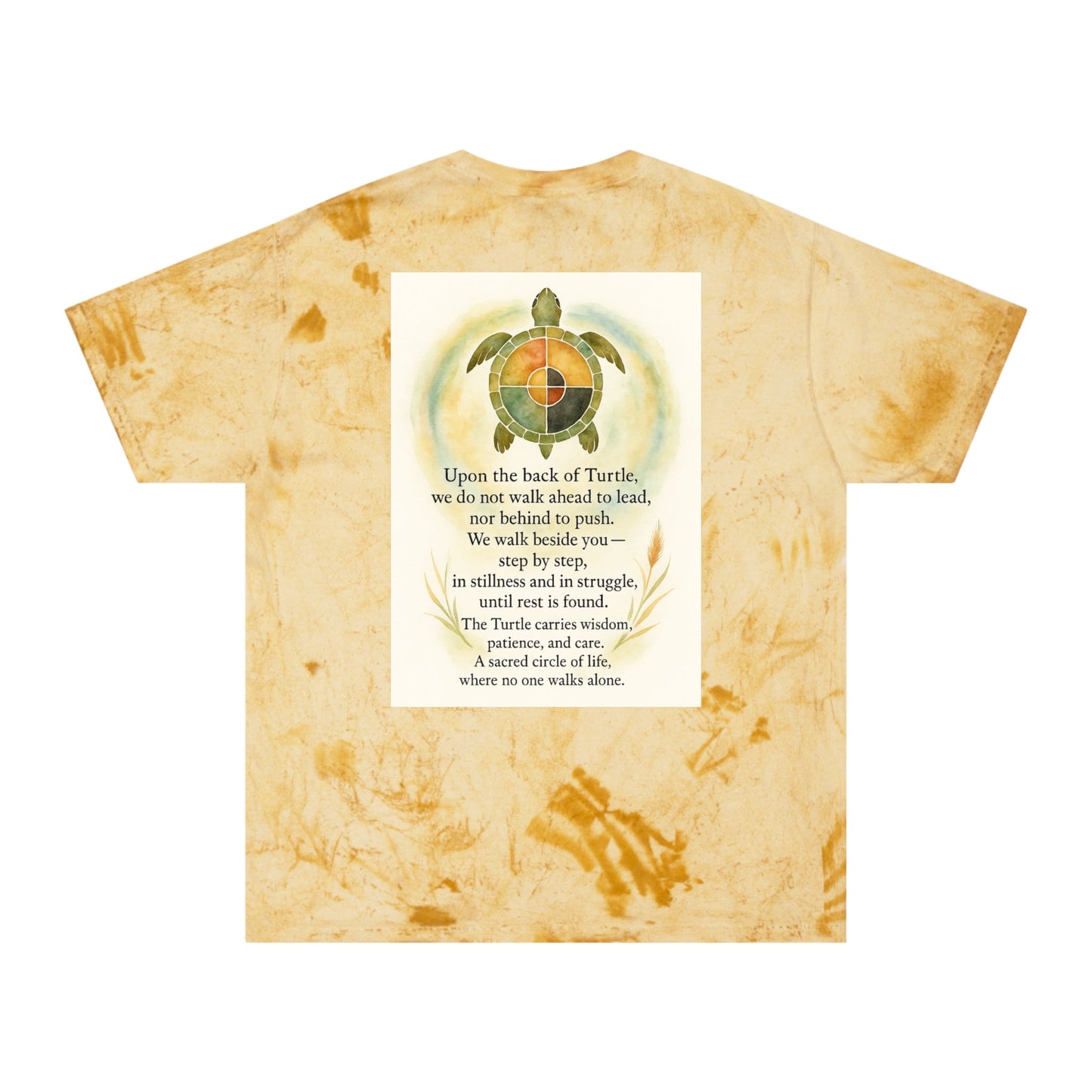 Color Blast T-Shirt - Wisdom of the Turtle Walking Beside You - Moon Mama Inspired’s Lightwoven