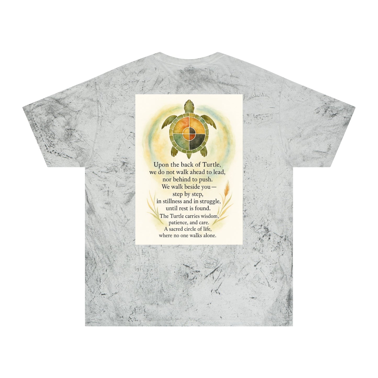 Color Blast T-Shirt - Wisdom of the Turtle Walking Beside You - Moon Mama Inspired’s Lightwoven