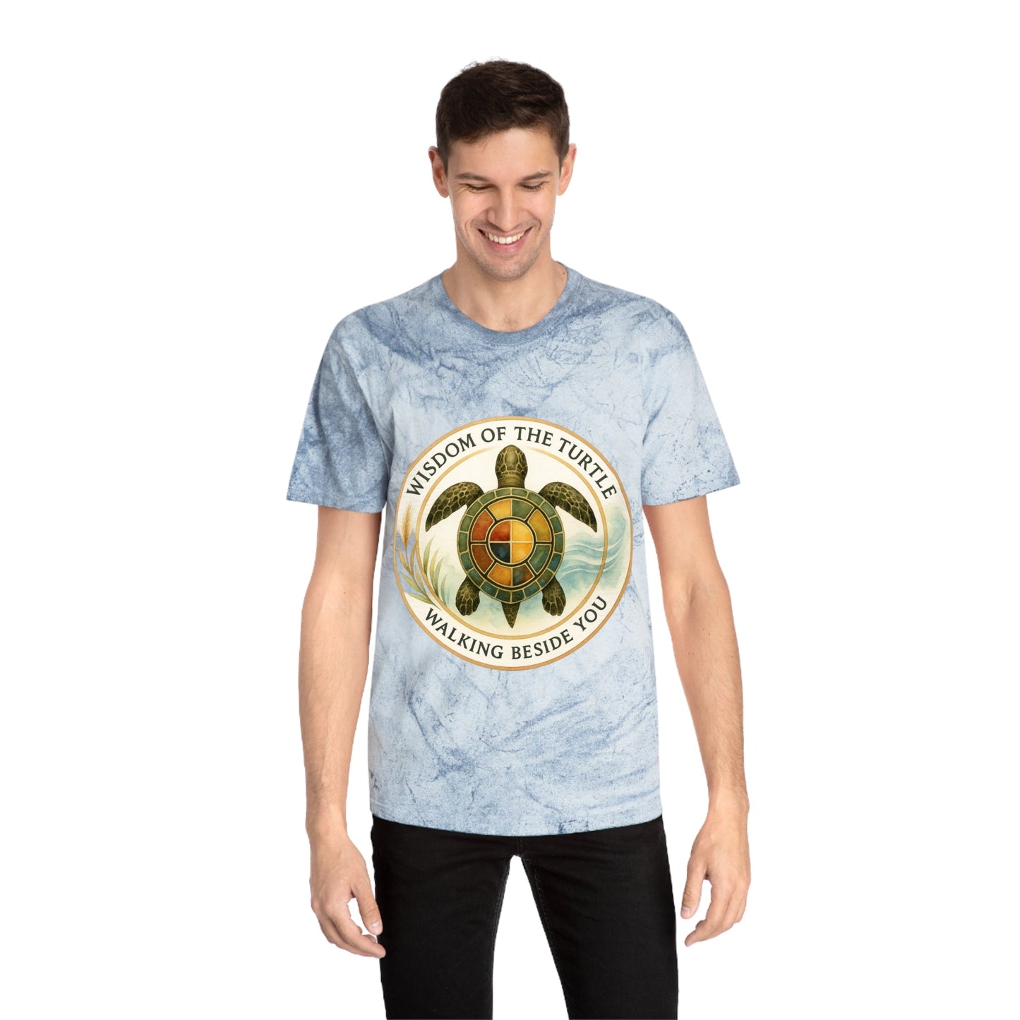 Color Blast T-Shirt - Wisdom of the Turtle Walking Beside You - Moon Mama Inspired’s Lightwoven