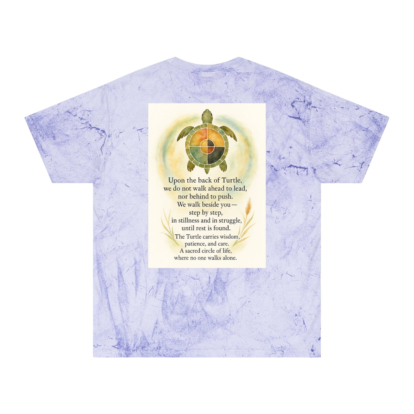 Color Blast T-Shirt - Wisdom of the Turtle Walking Beside You - Moon Mama Inspired’s Lightwoven
