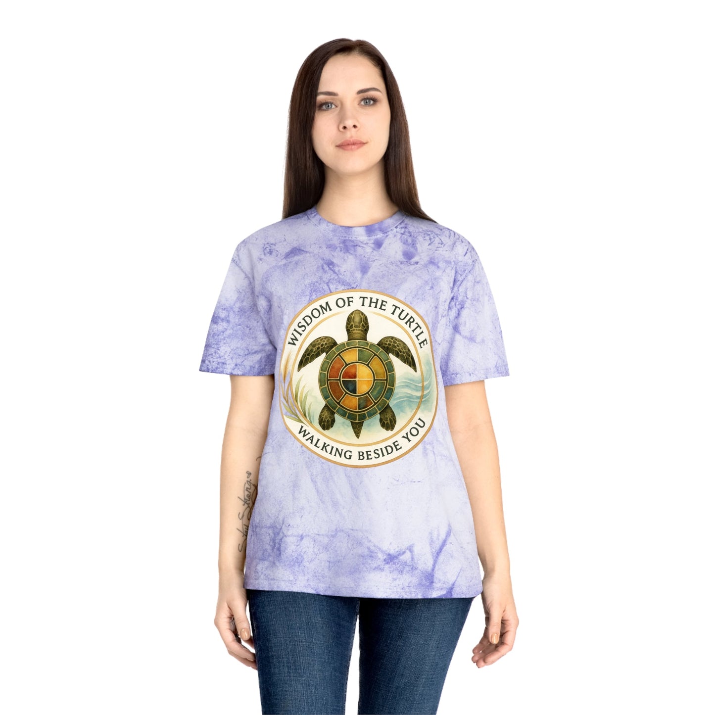 Color Blast T-Shirt - Wisdom of the Turtle Walking Beside You - Moon Mama Inspired’s Lightwoven