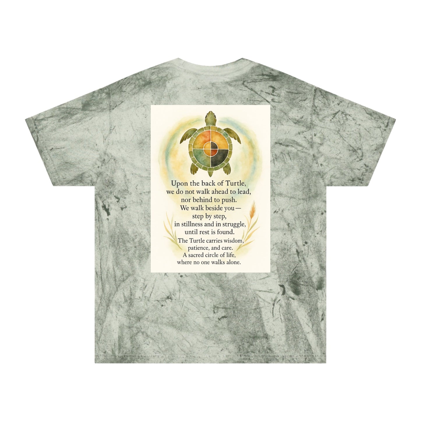 Color Blast T-Shirt - Wisdom of the Turtle Walking Beside You - Moon Mama Inspired’s Lightwoven