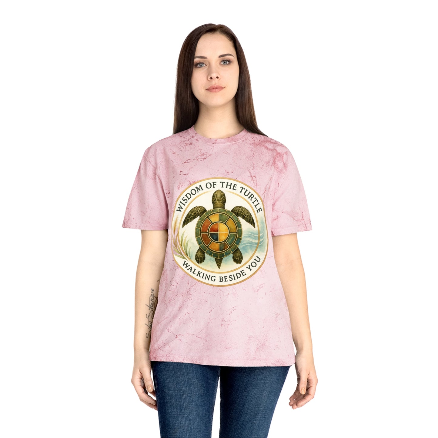 Color Blast T-Shirt - Wisdom of the Turtle Walking Beside You - Moon Mama Inspired’s Lightwoven