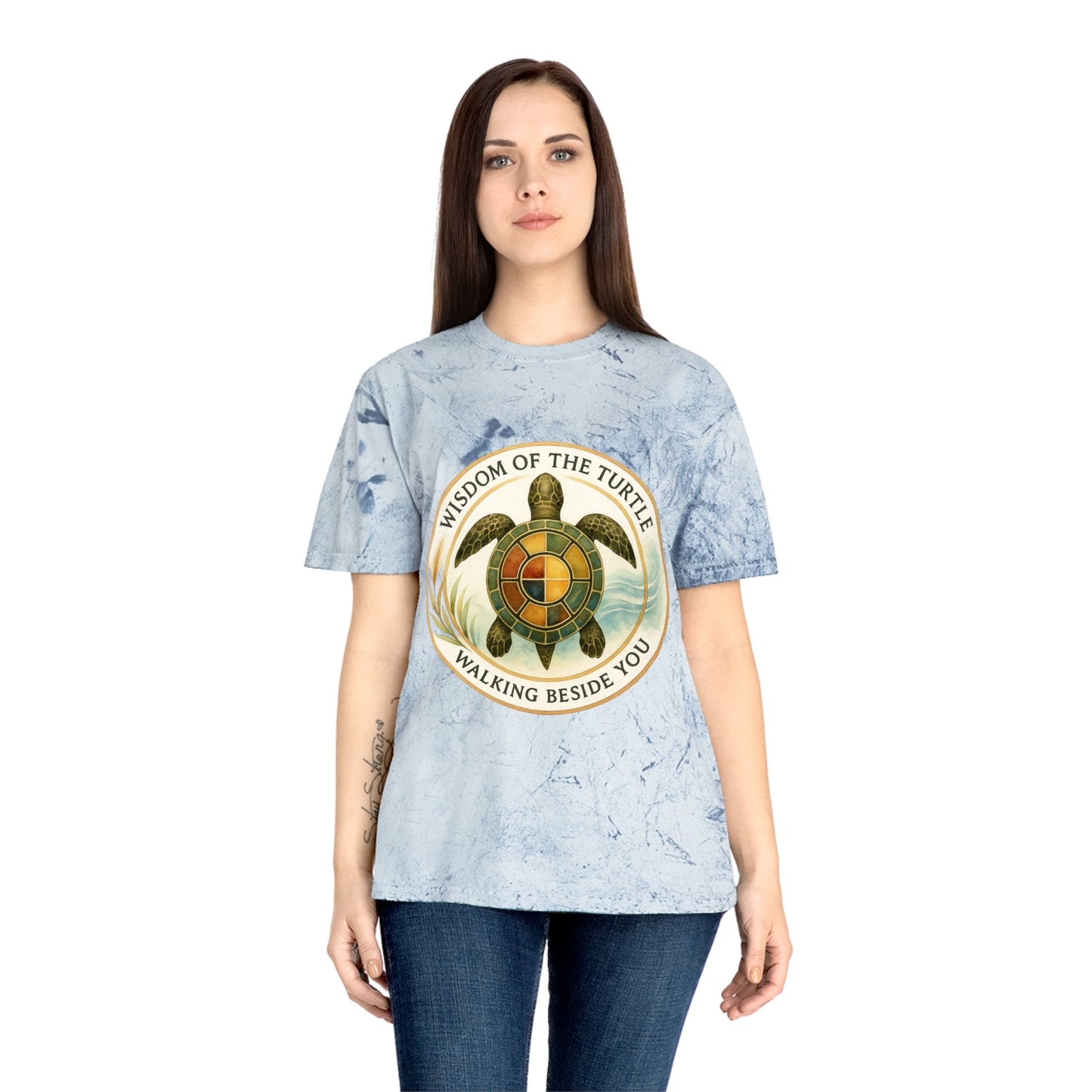 Color Blast T-Shirt - Wisdom of the Turtle Walking Beside You - Moon Mama Inspired’s Lightwoven