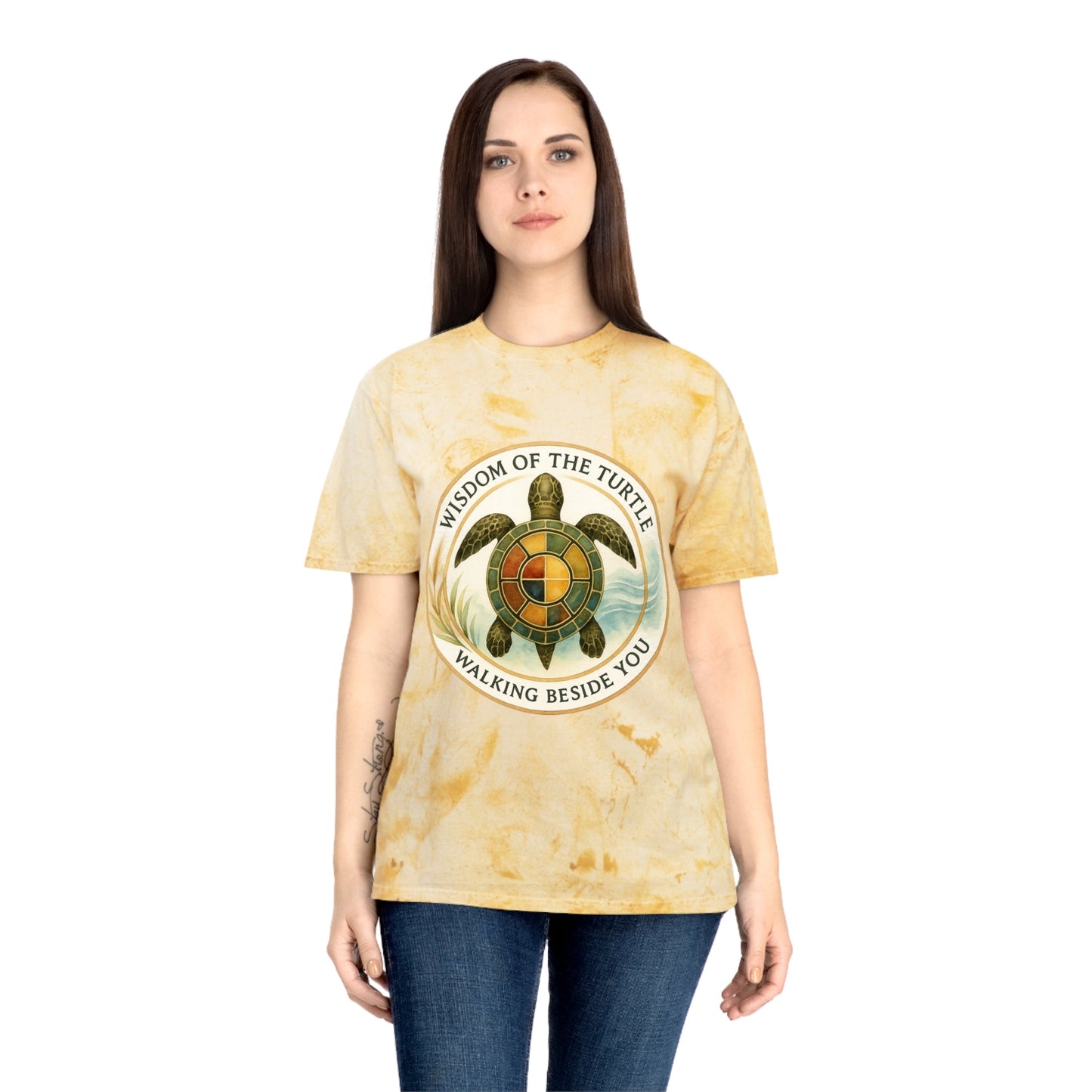 Color Blast T-Shirt - Wisdom of the Turtle Walking Beside You - Moon Mama Inspired’s Lightwoven