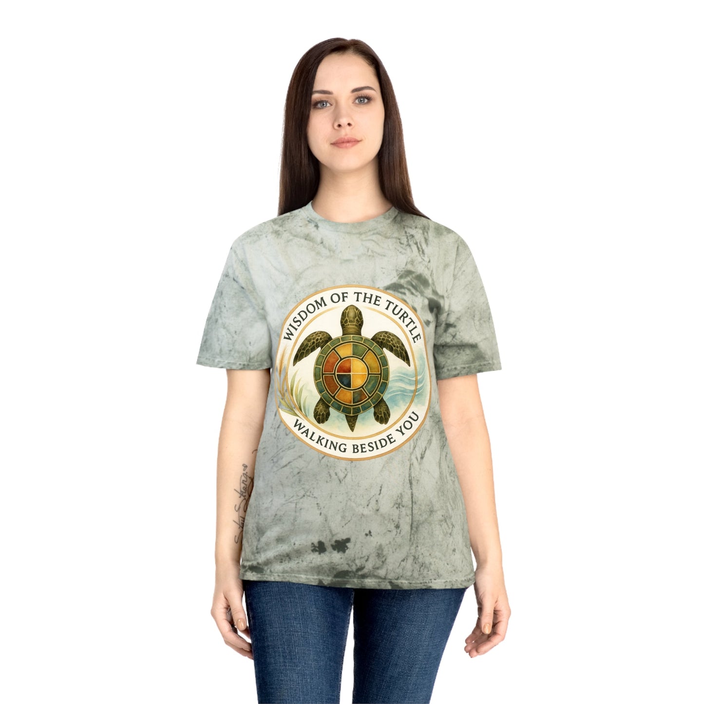 Color Blast T-Shirt - Wisdom of the Turtle Walking Beside You - Moon Mama Inspired’s Lightwoven