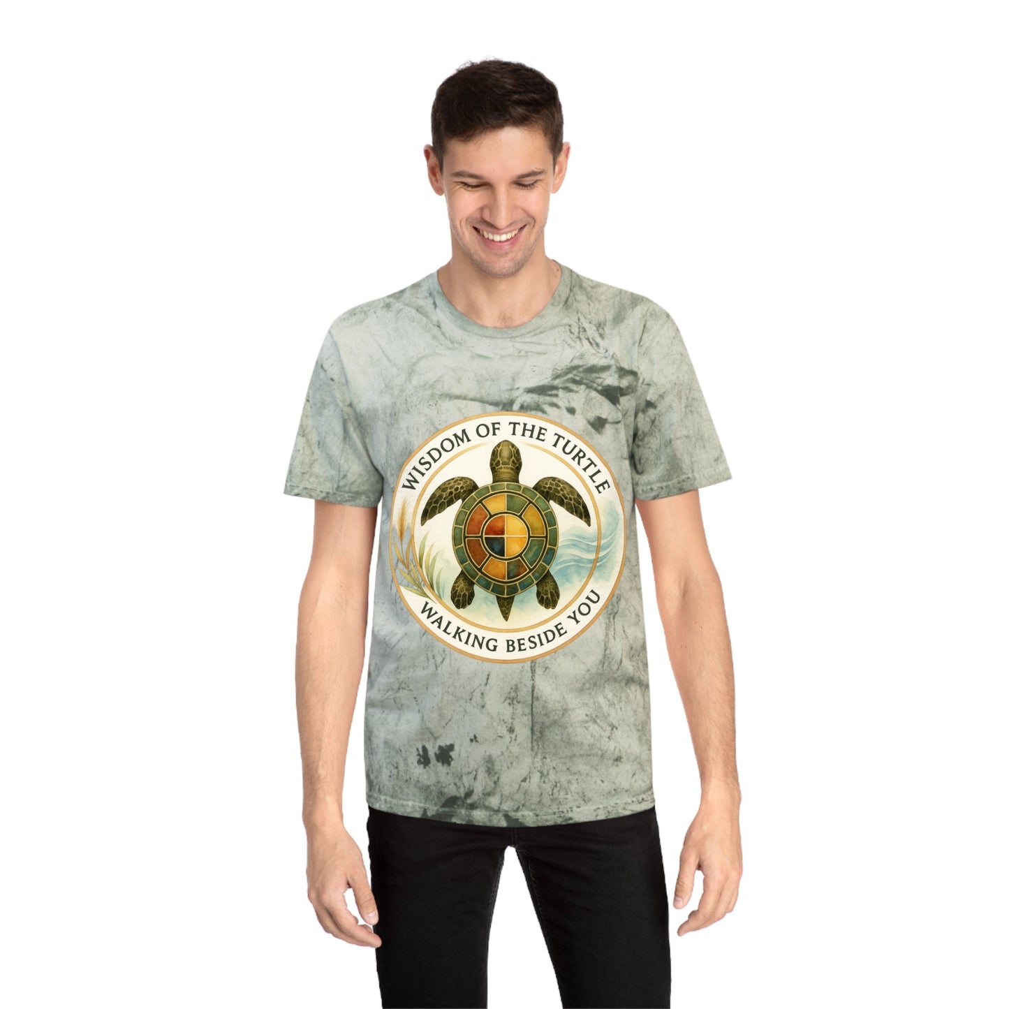 Color Blast T-Shirt - Wisdom of the Turtle Walking Beside You - Moon Mama Inspired’s Lightwoven
