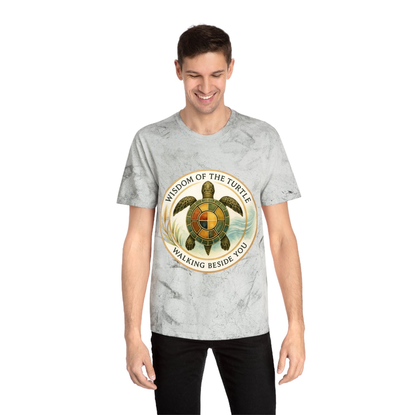 Color Blast T-Shirt - Wisdom of the Turtle Walking Beside You - Moon Mama Inspired’s Lightwoven
