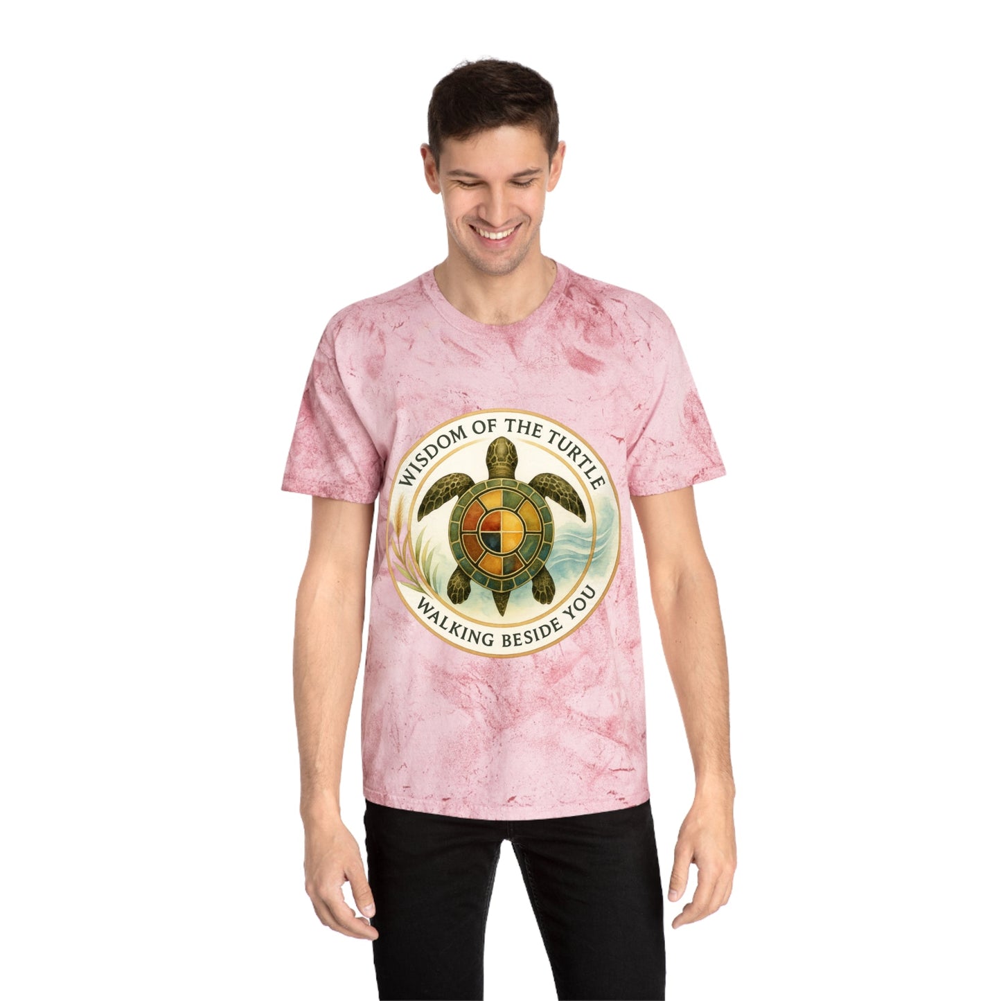 Color Blast T-Shirt - Wisdom of the Turtle Walking Beside You - Moon Mama Inspired’s Lightwoven