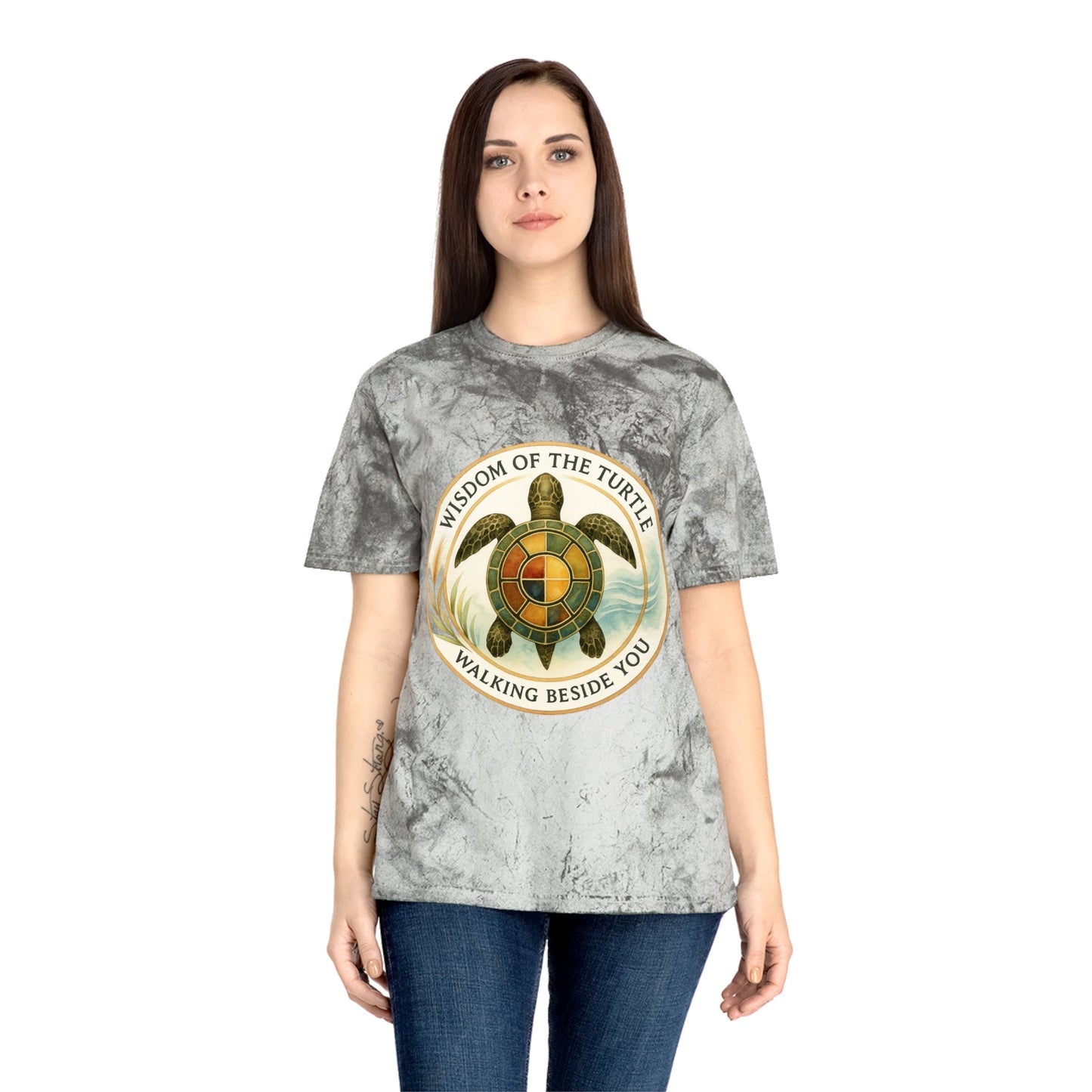 Color Blast T-Shirt - Wisdom of the Turtle Walking Beside You - Moon Mama Inspired’s Lightwoven