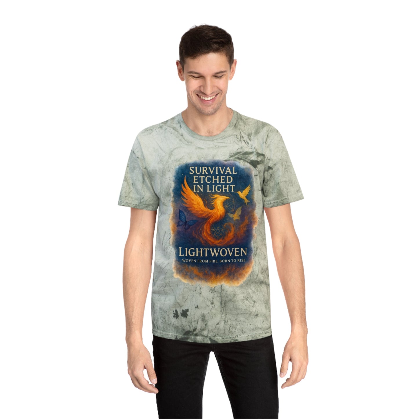 Lightwoven “Survival Etched in Light” Dual - Design Unisex T-Shirt - Moon Mama Inspired’s Lightwoven