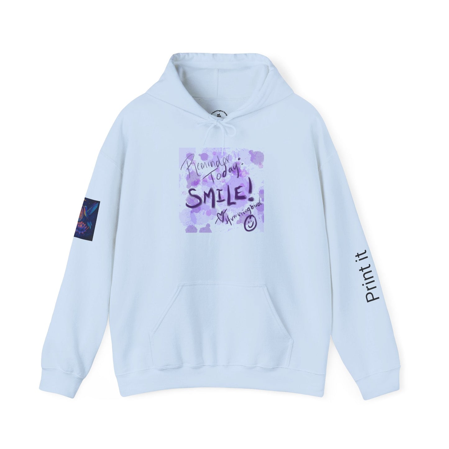 Purple Smile Graphic Hoodie, Unisex Sweatshirt for Comfort & Style, Cozy Gift for Art Lovers, Casual Wear, Spring Essentials - Moon Mama Inspired’s Lightwoven