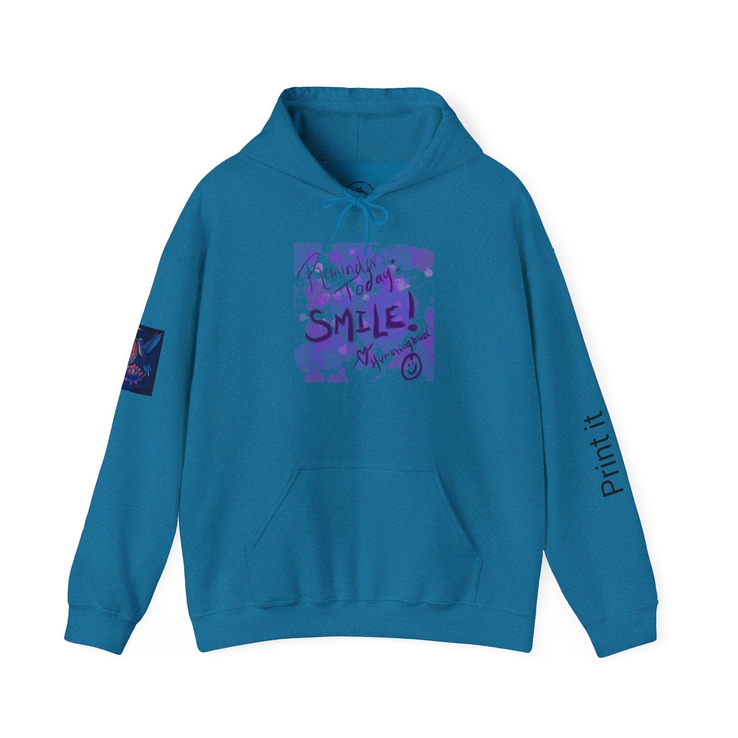 Purple Smile Graphic Hoodie, Unisex Sweatshirt for Comfort & Style, Cozy Gift for Art Lovers, Casual Wear, Spring Essentials - Moon Mama Inspired’s Lightwoven