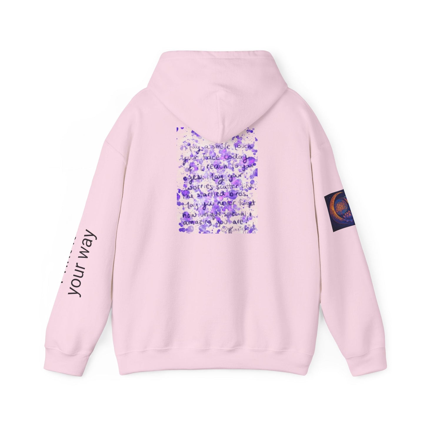 Purple Smile Graphic Hoodie, Unisex Sweatshirt for Comfort & Style, Cozy Gift for Art Lovers, Casual Wear, Spring Essentials - Moon Mama Inspired’s Lightwoven