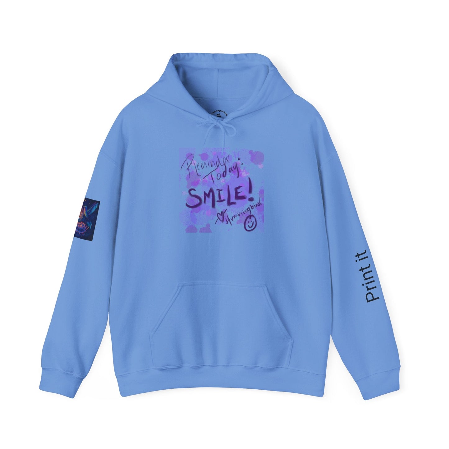 Purple Smile Graphic Hoodie, Unisex Sweatshirt for Comfort & Style, Cozy Gift for Art Lovers, Casual Wear, Spring Essentials - Moon Mama Inspired’s Lightwoven