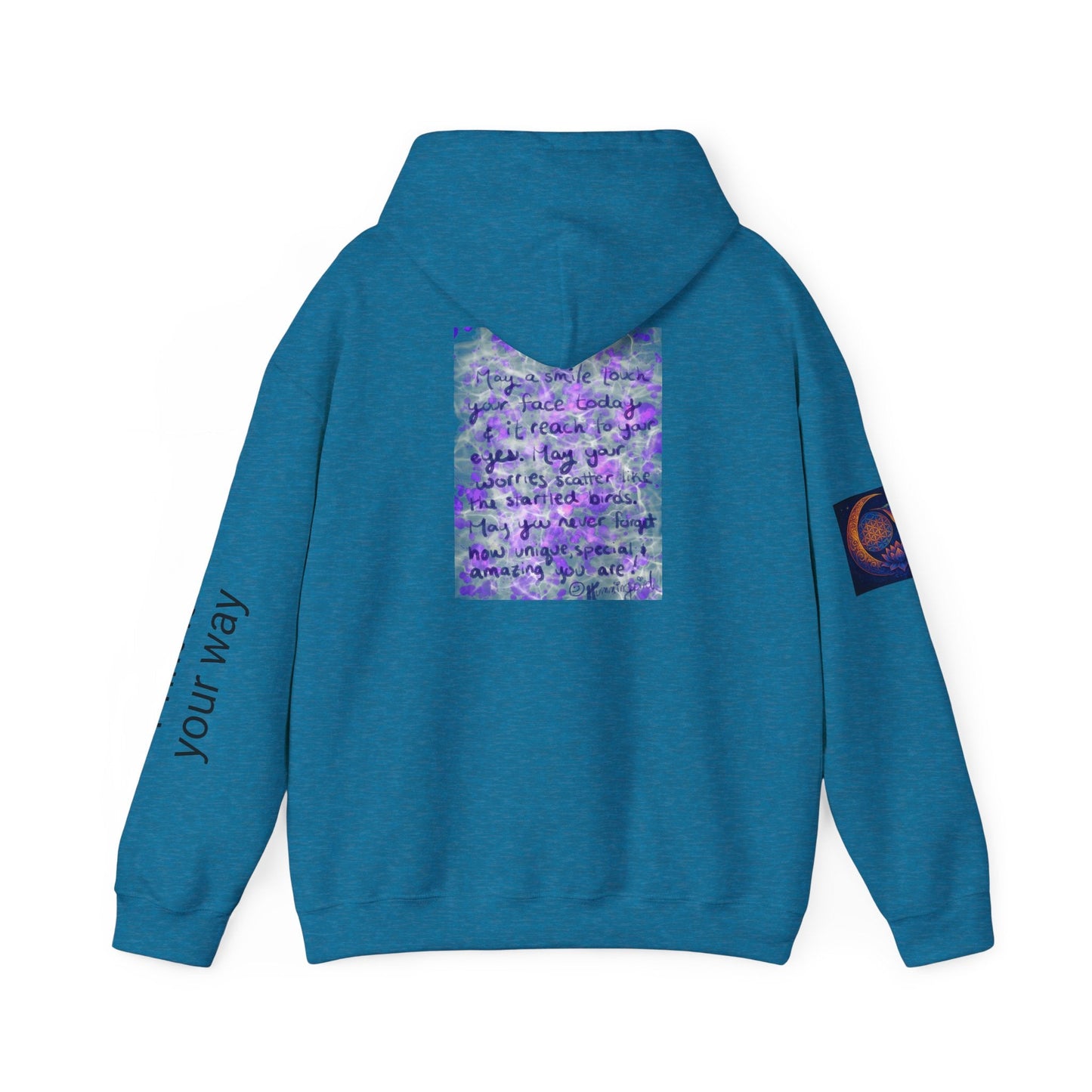 Purple Smile Graphic Hoodie, Unisex Sweatshirt for Comfort & Style, Cozy Gift for Art Lovers, Casual Wear, Spring Essentials - Moon Mama Inspired’s Lightwoven