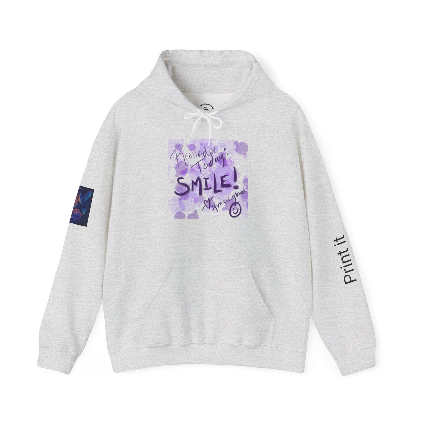 Purple Smile Graphic Hoodie, Unisex Sweatshirt for Comfort & Style, Cozy Gift for Art Lovers, Casual Wear, Spring Essentials - Moon Mama Inspired’s Lightwoven