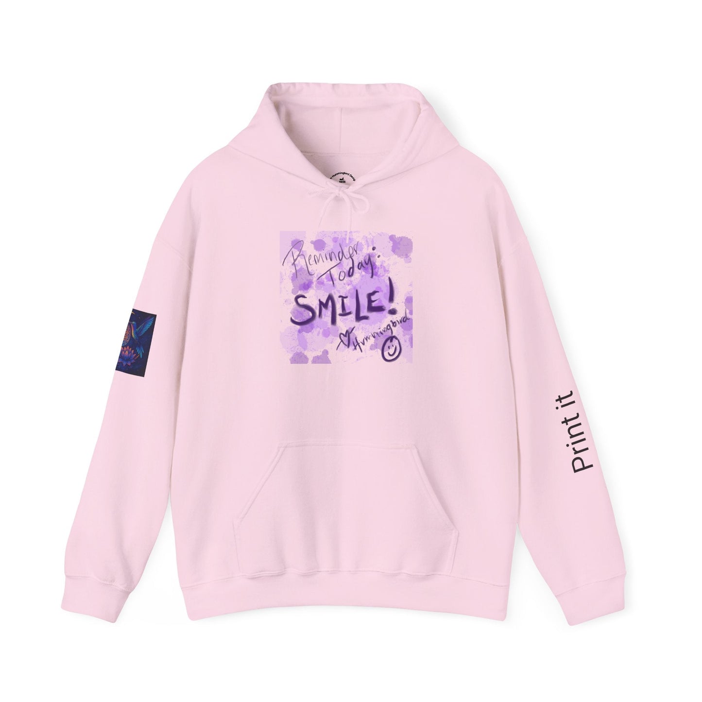 Purple Smile Graphic Hoodie, Unisex Sweatshirt for Comfort & Style, Cozy Gift for Art Lovers, Casual Wear, Spring Essentials - Moon Mama Inspired’s Lightwoven