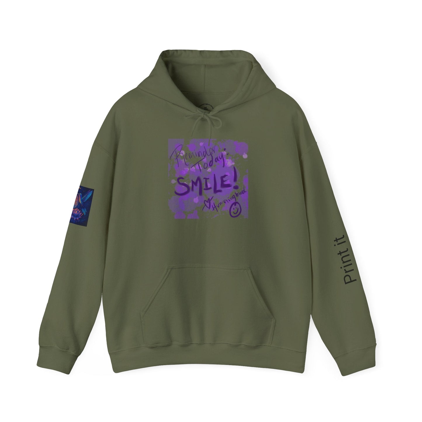 Purple Smile Graphic Hoodie, Unisex Sweatshirt for Comfort & Style, Cozy Gift for Art Lovers, Casual Wear, Spring Essentials - Moon Mama Inspired’s Lightwoven
