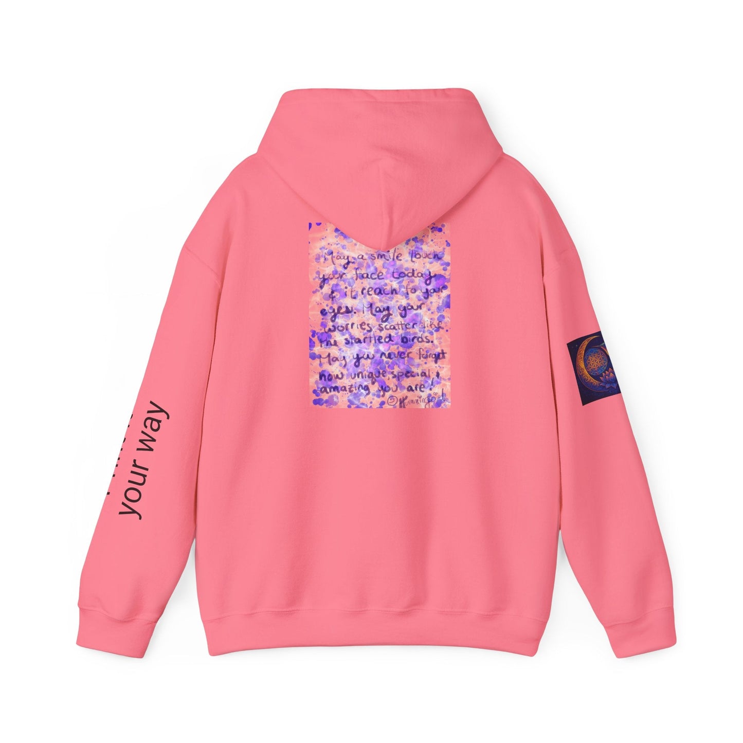 Purple Smile Graphic Hoodie, Unisex Sweatshirt for Comfort & Style, Cozy Gift for Art Lovers, Casual Wear, Spring Essentials - Moon Mama Inspired’s Lightwoven