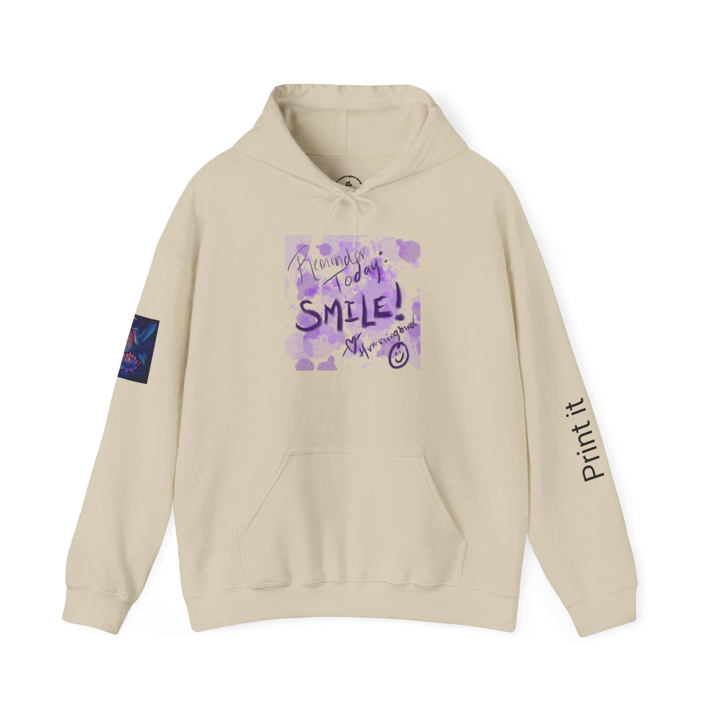 Purple Smile Graphic Hoodie, Unisex Sweatshirt for Comfort & Style, Cozy Gift for Art Lovers, Casual Wear, Spring Essentials - Moon Mama Inspired’s Lightwoven