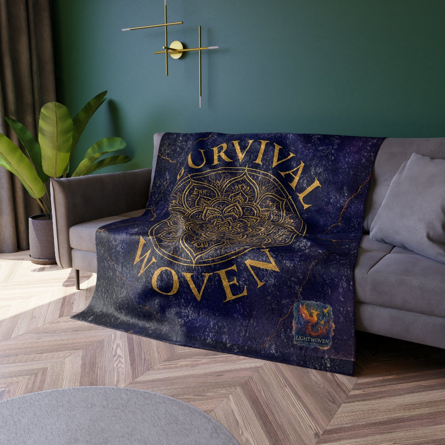 Velvet Blanket with Sacred Mandala Design - 'Survival Woven' - Moon Mama Inspired’s Lightwoven