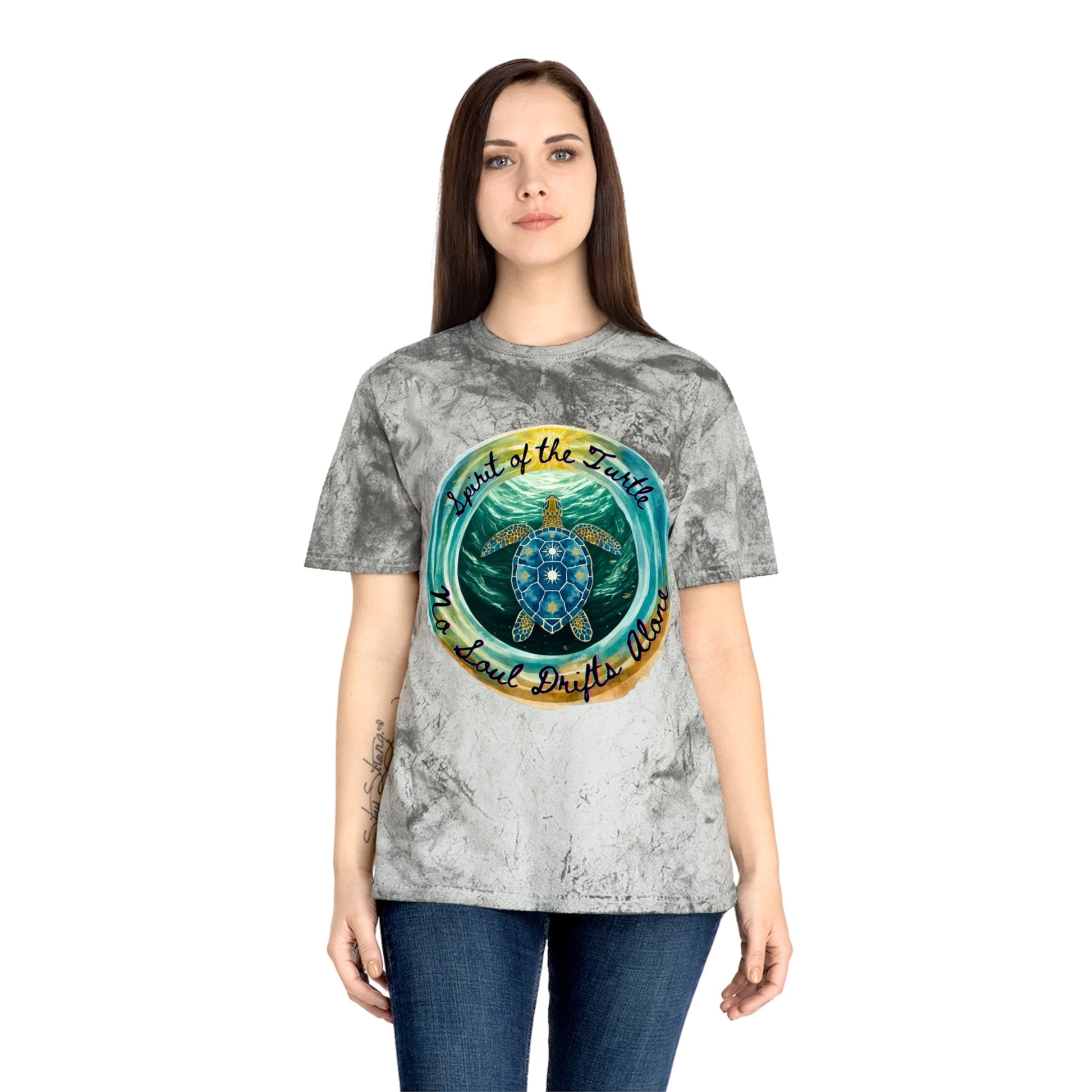 Color Blast T-Shirt - Spirit of the Turtle, No Soul Drifts Alone - Moon Mama Inspired’s Lightwoven