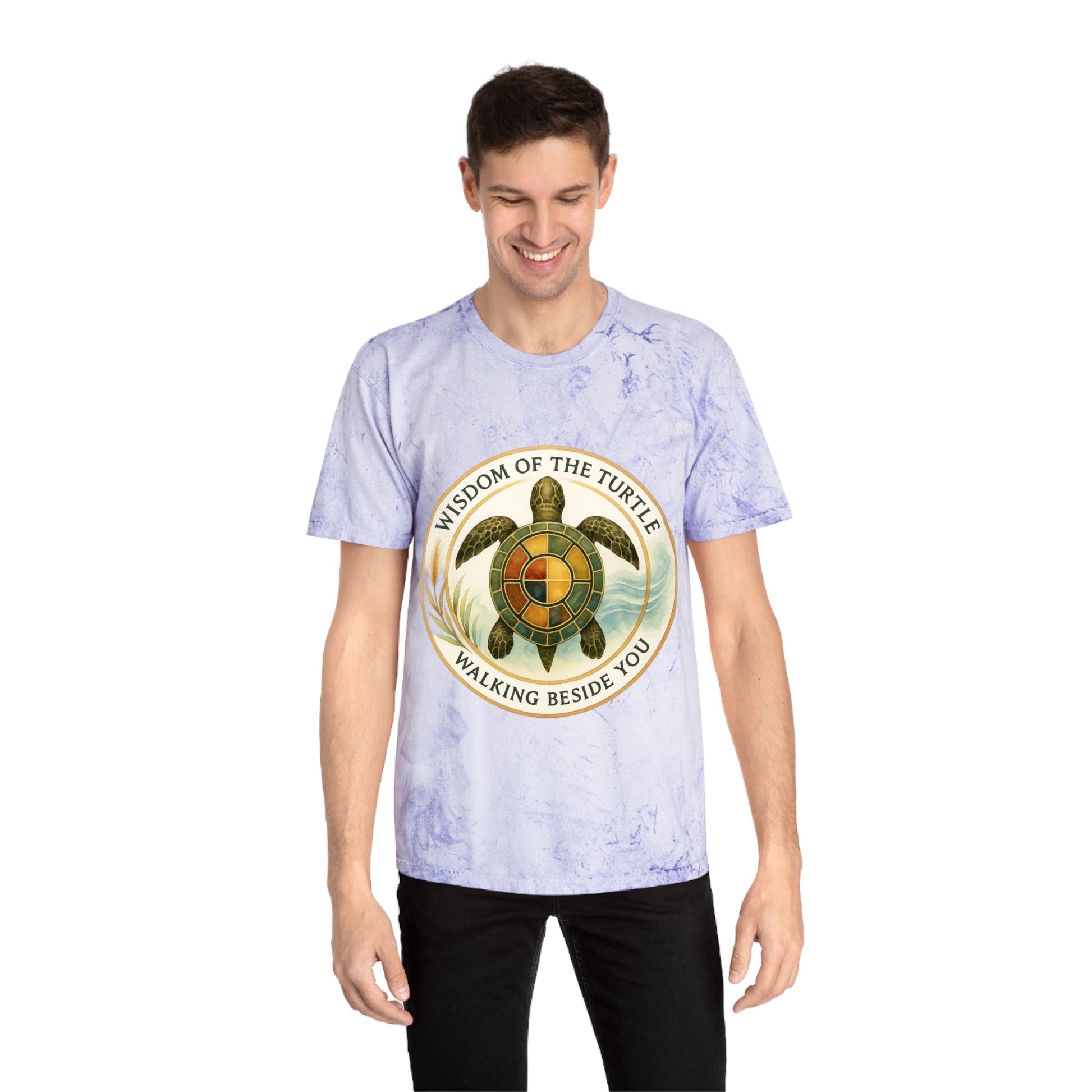 Color Blast T-Shirt - Wisdom of the Turtle Walking Beside You - Moon Mama Inspired’s Lightwoven