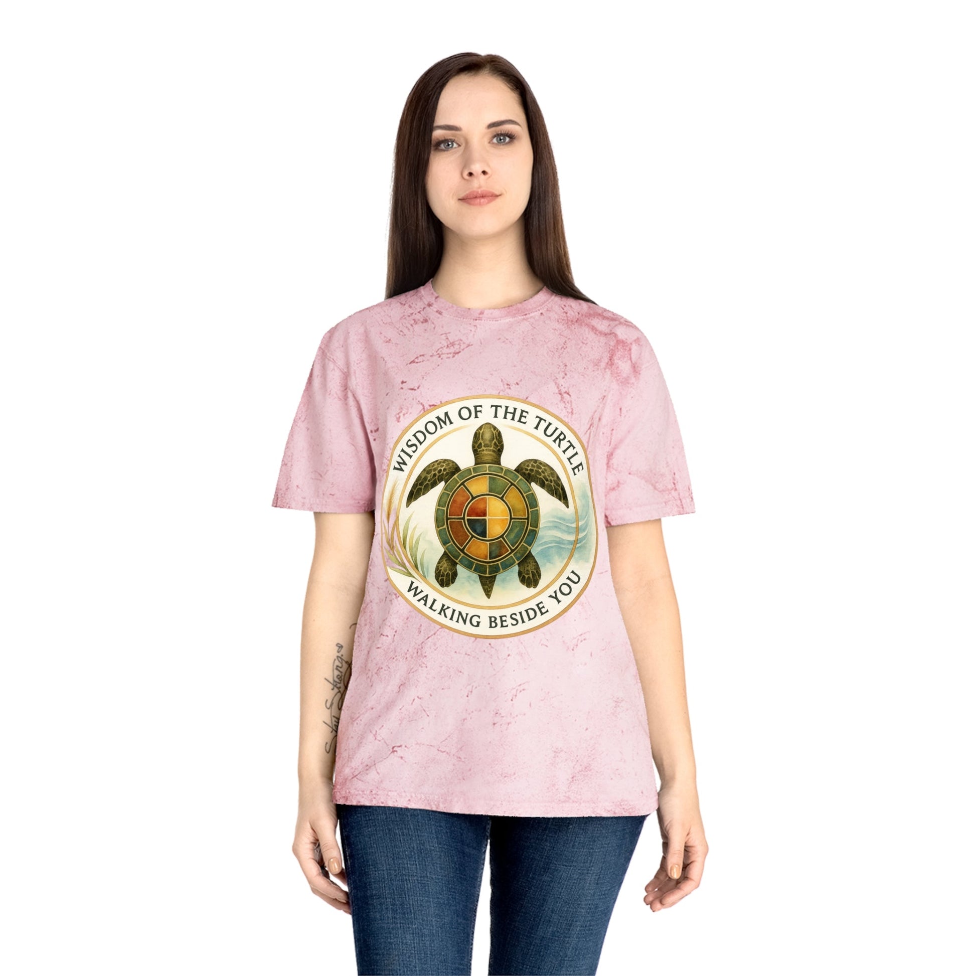 Color Blast T-Shirt - Wisdom of the Turtle Walking Beside You - Moon Mama Inspired’s Lightwoven