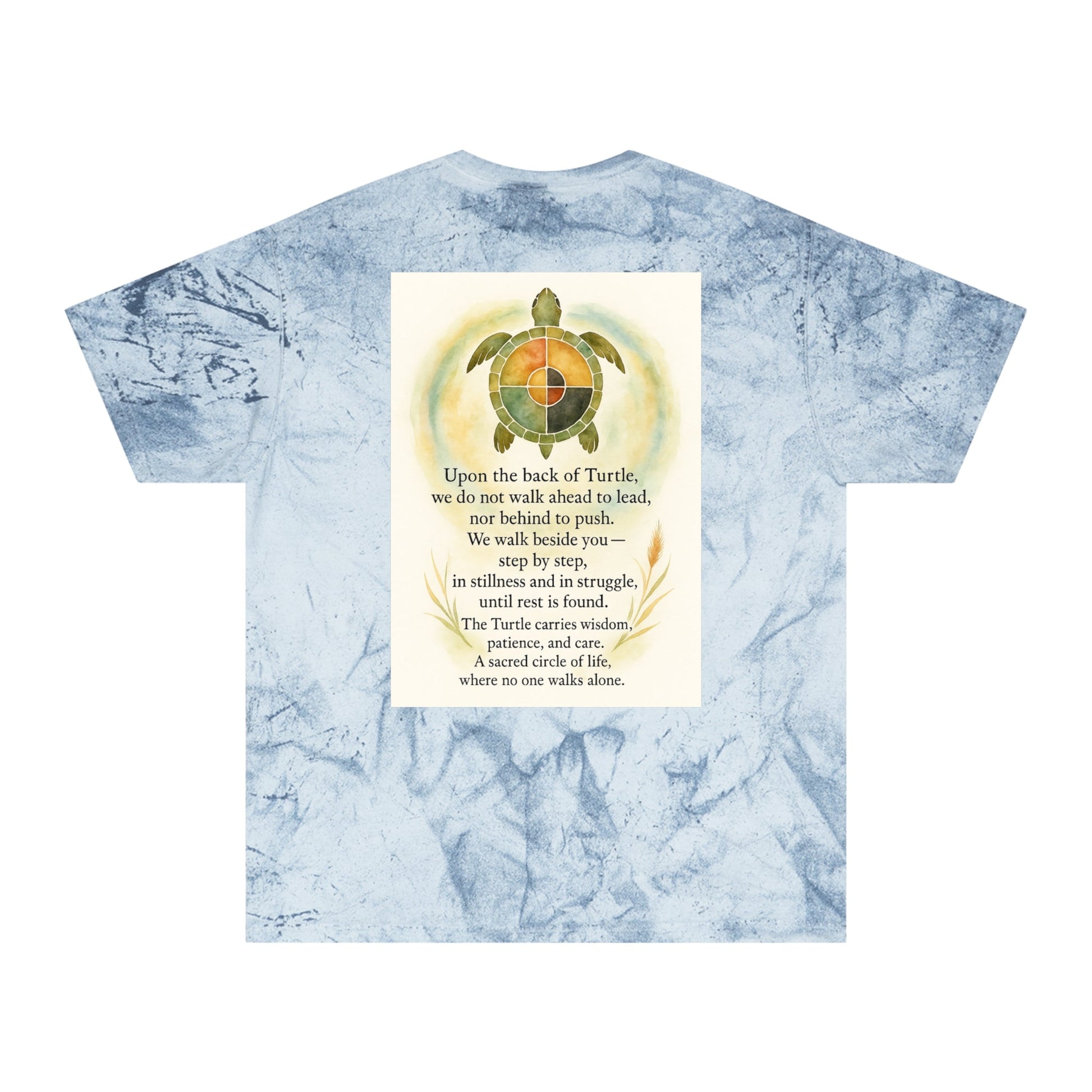 Color Blast T-Shirt - Wisdom of the Turtle Walking Beside You - Moon Mama Inspired’s Lightwoven