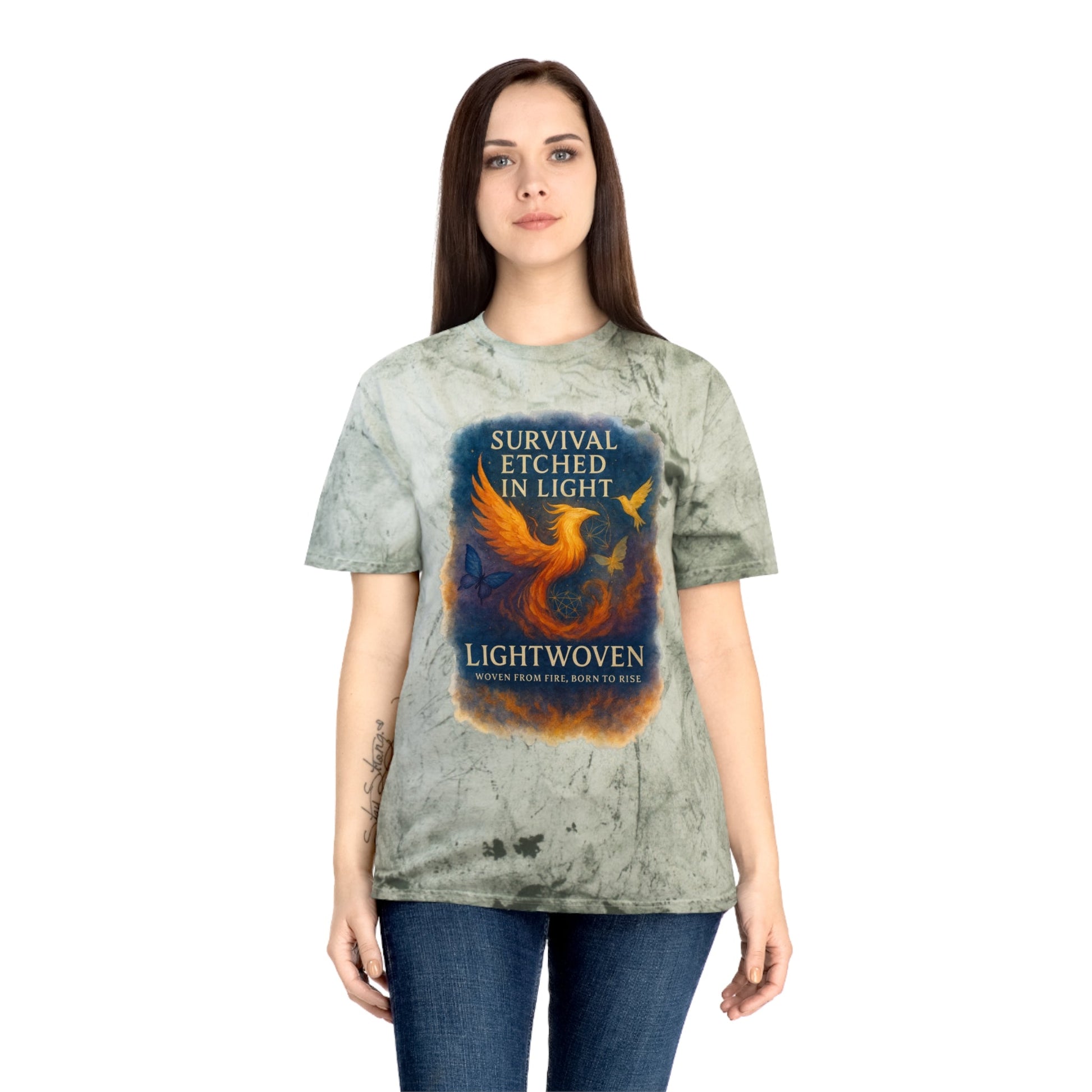 Lightwoven “Survival Etched in Light” Dual - Design Unisex T-Shirt - Moon Mama Inspired’s Lightwoven