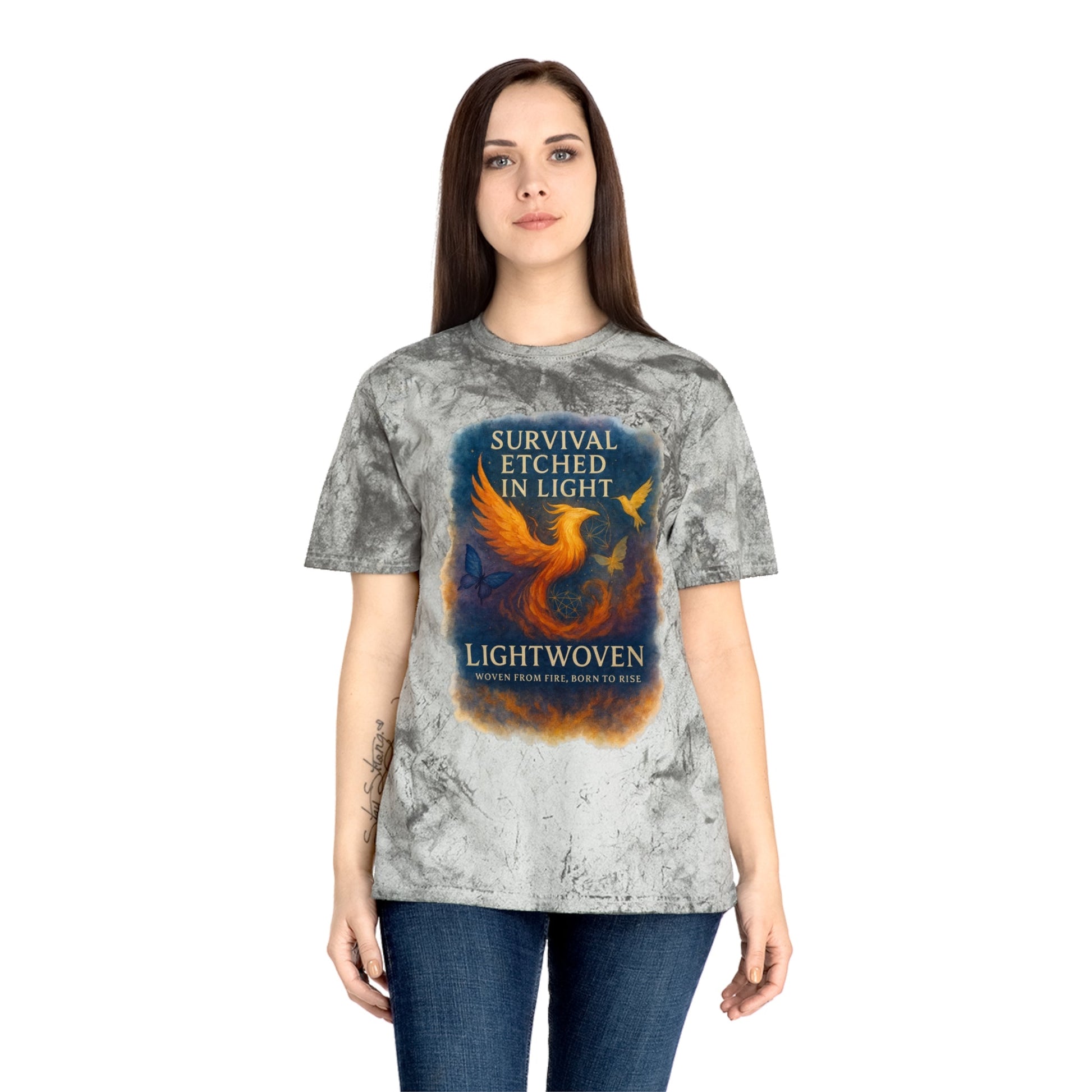 Lightwoven “Survival Etched in Light” Dual - Design Unisex T-Shirt - Moon Mama Inspired’s Lightwoven