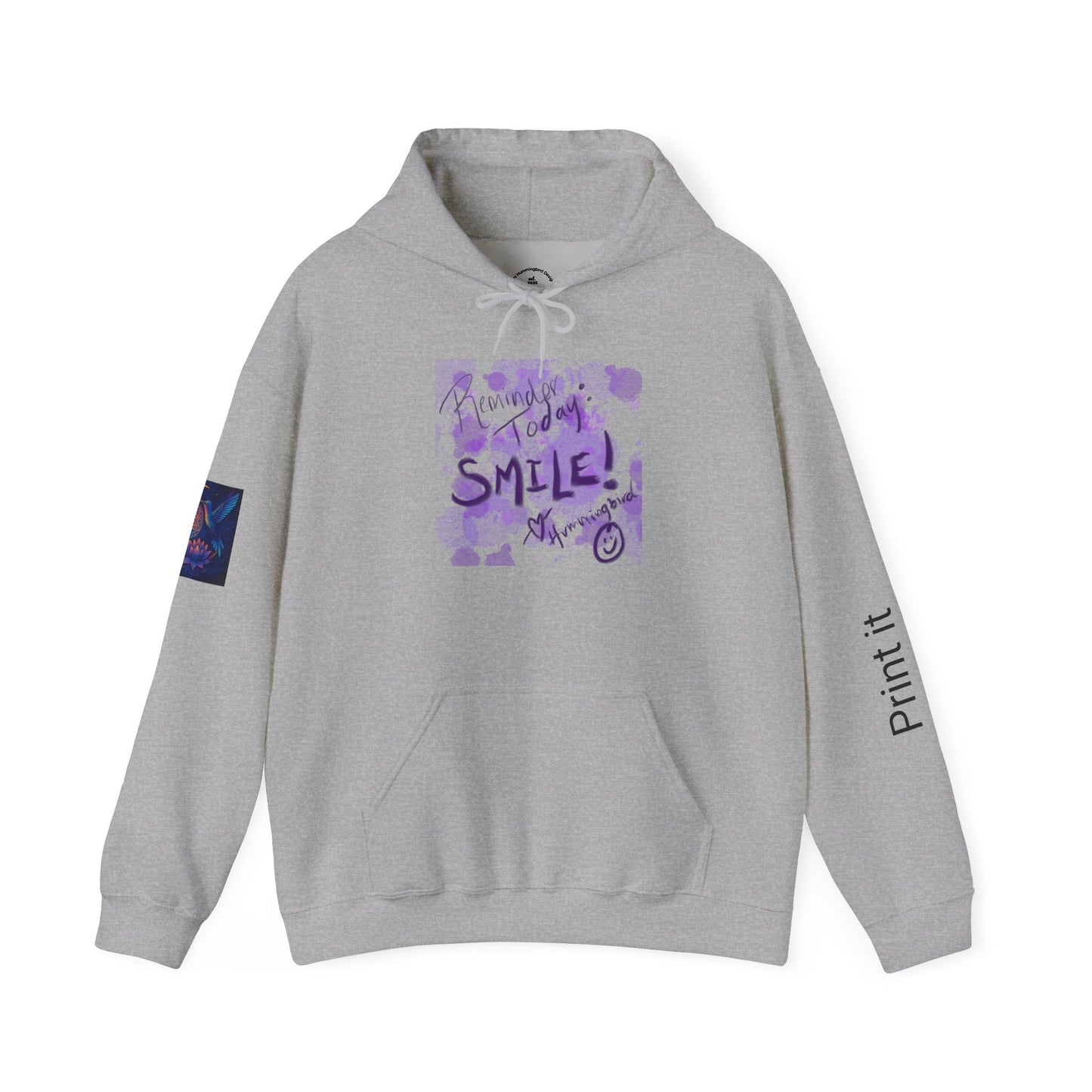 Purple Smile Graphic Hoodie, Unisex Sweatshirt for Comfort & Style, Cozy Gift for Art Lovers, Casual Wear, Spring Essentials - Moon Mama Inspired’s Lightwoven