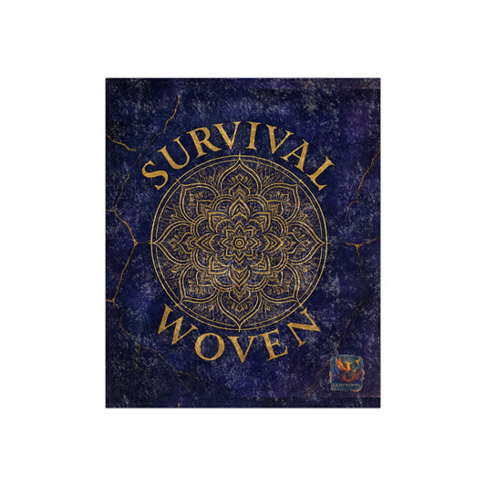 Velvet Blanket with Sacred Mandala Design - 'Survival Woven' - Moon Mama Inspired’s Lightwoven